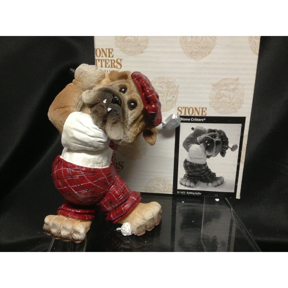 Stone Critters Bulldog Golfer SC-1672 4.75"